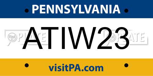 ATIW23 Pennsylvania License Plate