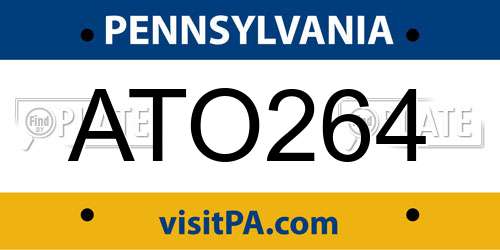 ATO264 Pennsylvania License Plate