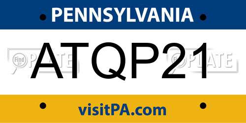 ATQP21 Pennsylvania License Plate