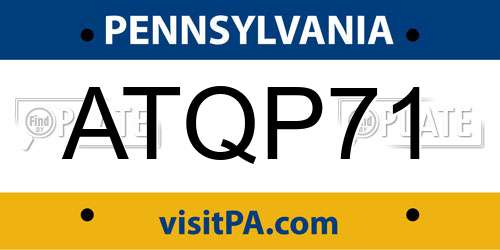 ATQP71 Pennsylvania License Plate