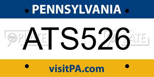 ATS526 Pennsylvania License Plate