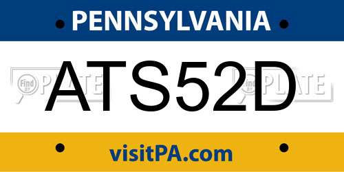 ATS52D Pennsylvania License Plate