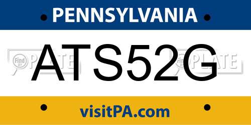 ATS52G Pennsylvania License Plate