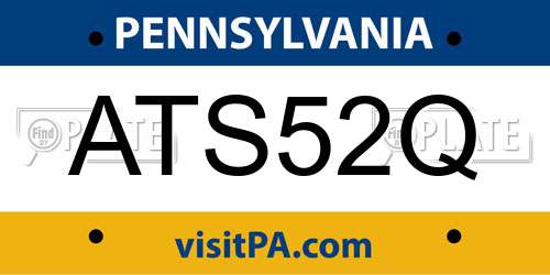 ATS52Q Pennsylvania License Plate