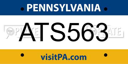 ATS563 Pennsylvania License Plate