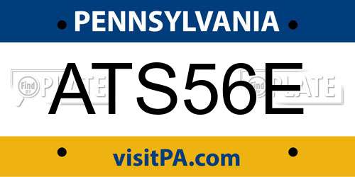 ATS56E Pennsylvania License Plate