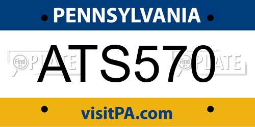 ATS570 Pennsylvania License Plate