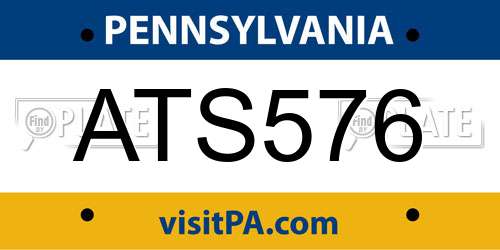 ATS576 Pennsylvania License Plate