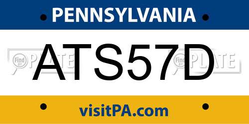 ATS57D Pennsylvania License Plate