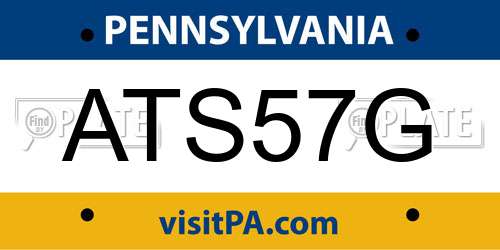 ATS57G Pennsylvania License Plate
