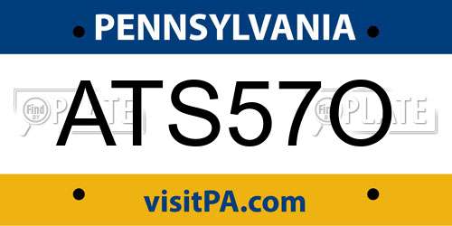 ATS57O Pennsylvania License Plate