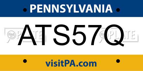 ATS57Q Pennsylvania License Plate