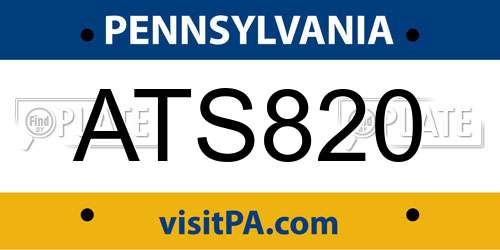 ATS820 Pennsylvania License Plate