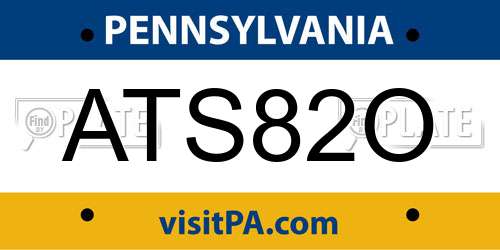 ATS82O Pennsylvania License Plate