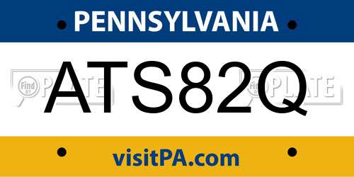 ATS82Q Pennsylvania License Plate