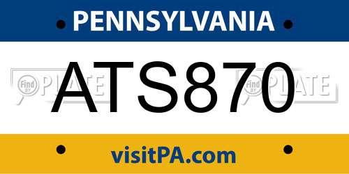 ATS870 Pennsylvania License Plate