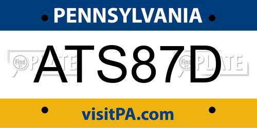 ATS87D Pennsylvania License Plate