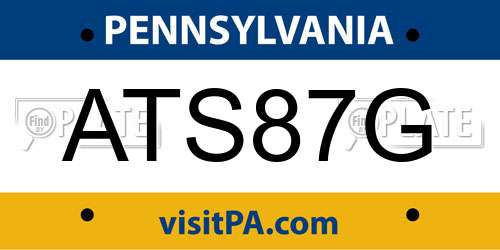 ATS87G Pennsylvania License Plate