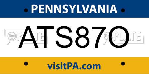 ATS87O Pennsylvania License Plate