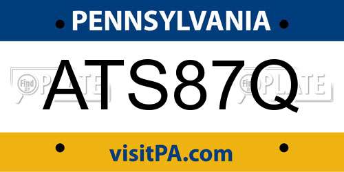 ATS87Q Pennsylvania License Plate