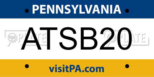 ATSB20 Pennsylvania License Plate