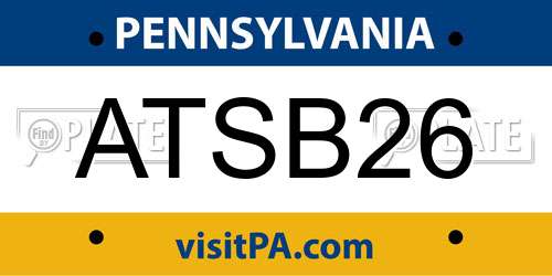ATSB26 Pennsylvania License Plate