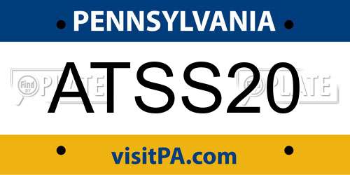 ATSS20 Pennsylvania License Plate