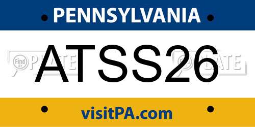 ATSS26 Pennsylvania License Plate