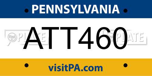 ATT460 Pennsylvania License Plate