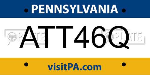 ATT46Q Pennsylvania License Plate