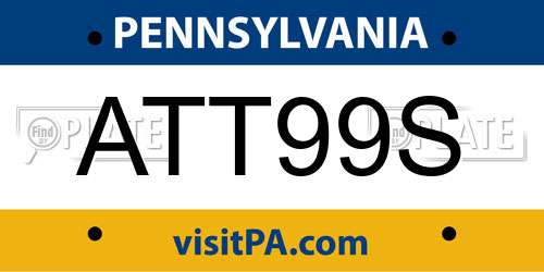 ATT99S Pennsylvania License Plate