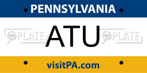 ATU Pennsylvania License Plate
