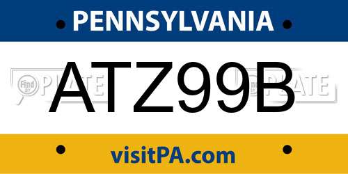 ATZ99B Pennsylvania License Plate