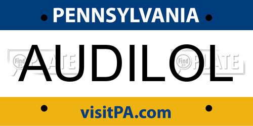 AUDILOL Pennsylvania License Plate