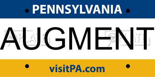 AUGMENT Pennsylvania License Plate