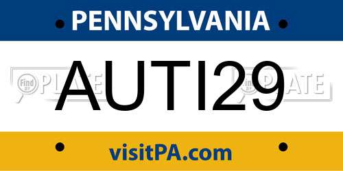 AUTI29 Pennsylvania License Plate