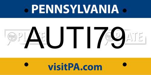 AUTI79 Pennsylvania License Plate