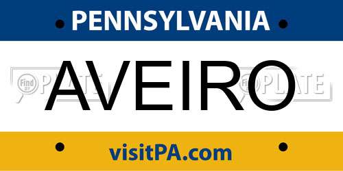 AVEIRO Pennsylvania License Plate