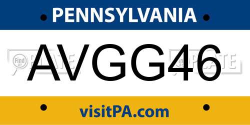 AVGG46 Pennsylvania License Plate