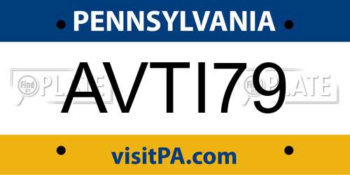 AVTI79 Pennsylvania License Plate