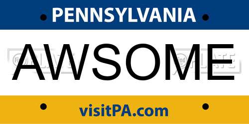 AWSOME Pennsylvania License Plate