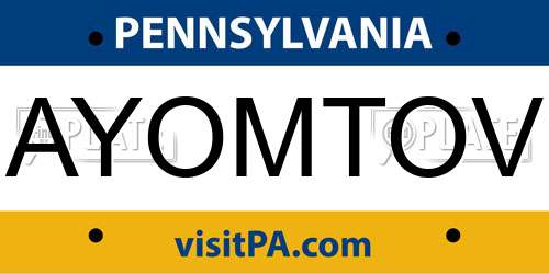 AYOMTOV Pennsylvania License Plate