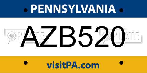 AZB520 Pennsylvania License Plate