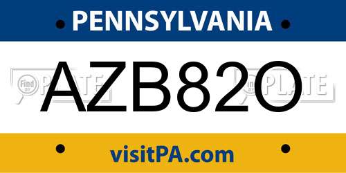 AZB82O Pennsylvania License Plate