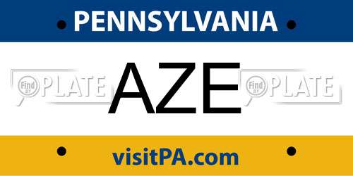 AZE Pennsylvania License Plate