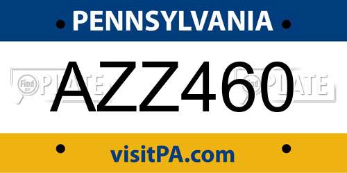 AZZ460 Pennsylvania License Plate