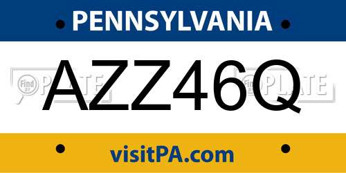 AZZ46Q Pennsylvania License Plate