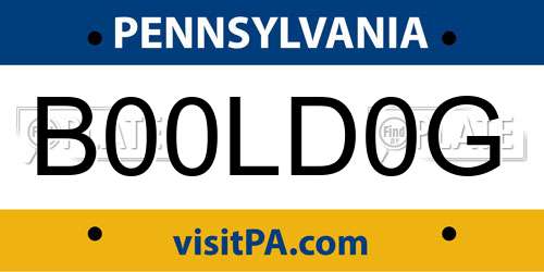 B00LD0G Pennsylvania License Plate