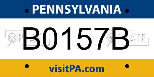 B0157B Pennsylvania License Plate