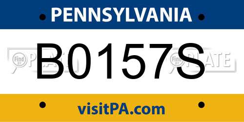 B0157S Pennsylvania License Plate